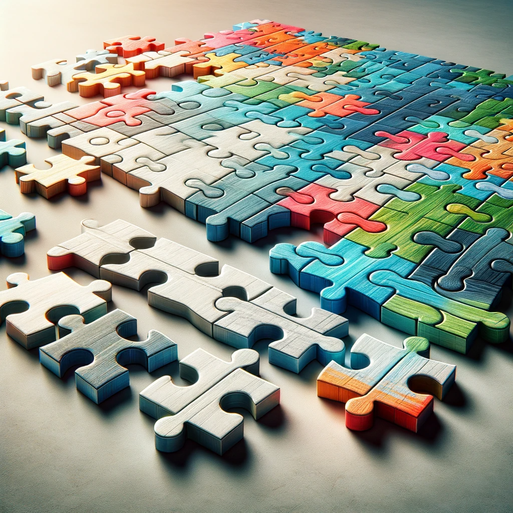 Pièces de puzzle diverses représentant l'inclusion dans l'entreprise