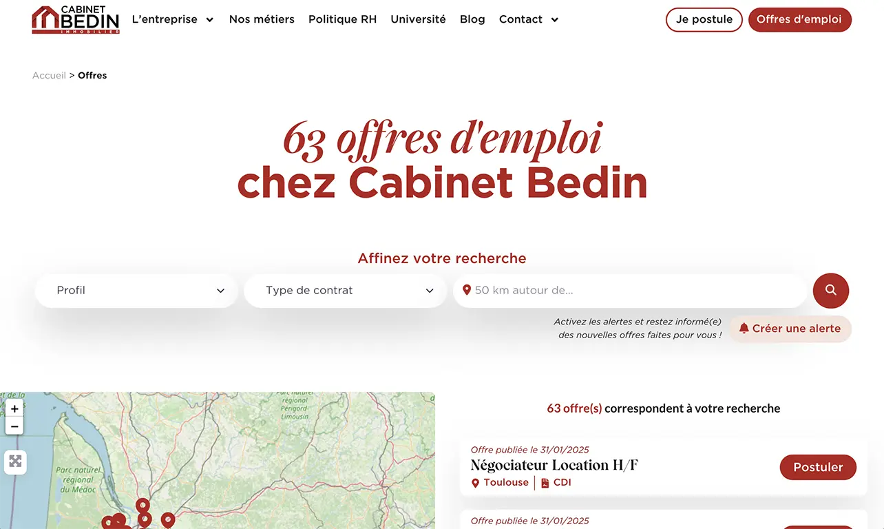 Site carrière Cabinet Bedin Immobilier